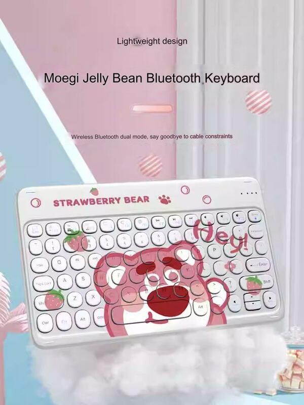 Disney Stitch Toy Story Lotso Cartoon Cute Wireless Bluetooth Keyboard Anime Office Silent IPAD Keyboard Mouse Set Birthday Gift