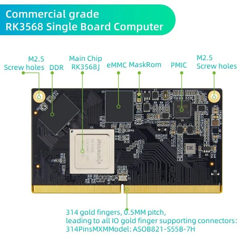 Open Source Single Board Computer, Rockchip RK3568, SBC Industrial, 1000M Ethernet, TP-2 Run, Android, Linux, ARM AI Motherboard