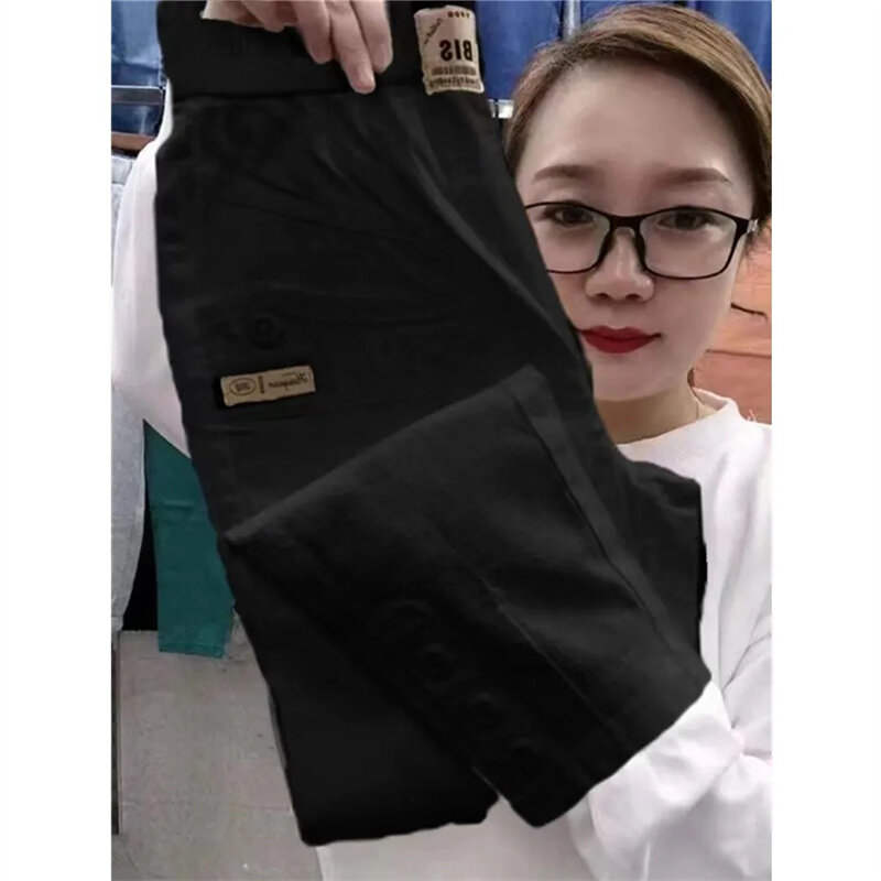 Women Thin Cotton Linen Casual Pants 2024 Spring Summer New Large Size Loose Slim Harem Trousers Straight Nine Pants Tide Female