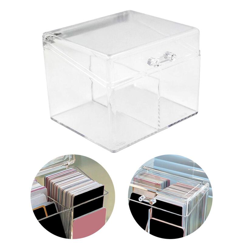 Boîte de rangement transparente multifonctionnelle pour cartes photo, bureau, petits objets, cartes à collectionner, cartes de sport, artisanat, carte photo