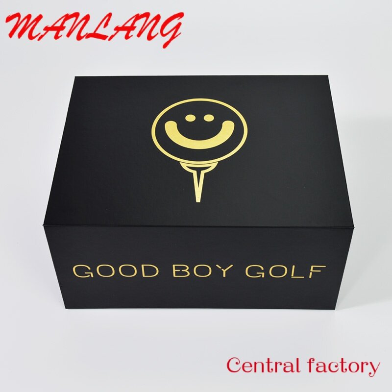 Basso MOQ Logo personalizzato all'ingrosso di lusso nero magnete scatola di carta parrucche abbigliamento cartone pieghevole scatola regalo magnetica imballaggio scatole di carta
