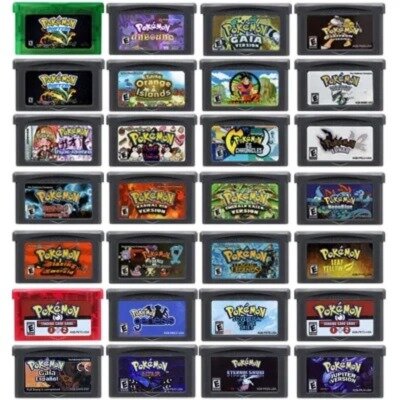 Cartucho de console de videogame, Série Pokemon, Foguete vermelho, Unbound Sienna vermelho radical, Doce, GBA, 32 Bit