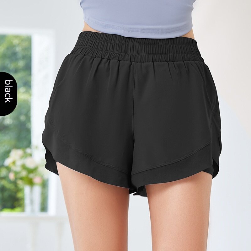 Pantalones cortos deportivos de Yoga para mujer, Shorts de secado rápido, malla transpirable con bolsillos laterales, antideslumbrantes, para verano