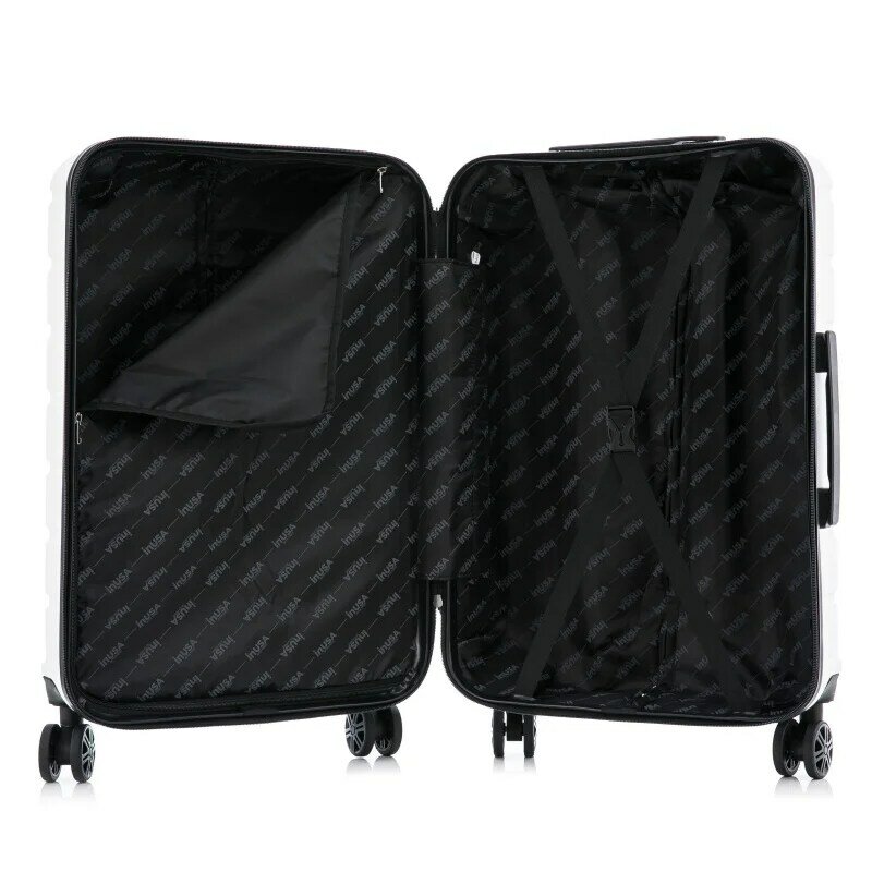 InUSA Trend 28-дюймовый жесткий легкий чемодан с колесами-спиннером, ручкой и тележкой, белый