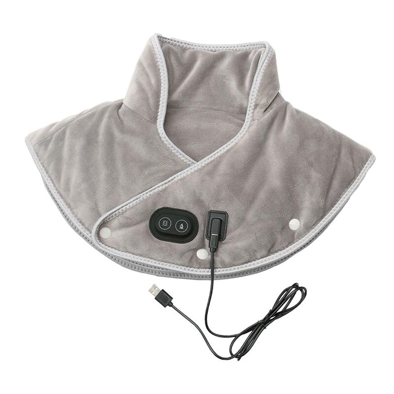 Almofada de pescoço para ombro com aquecimento elétrico para homens e mulheres, envoltório de cinta massageadora portátil grande, esteira de compressão térmica USB