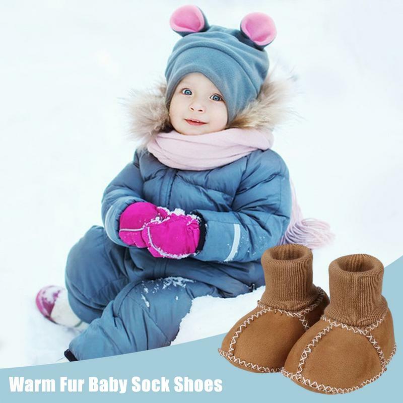Теплые ботинки для младенцев, материал, безопасная поглощающая пот и дышащая детская обувь для пола и детские носки