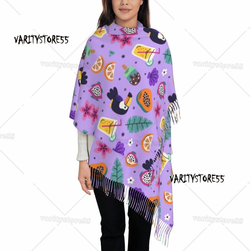 Papageien saft Sommer Papaya Frauen warme Winter Unendlichkeit Schals Set Decke Schal reine Farbe