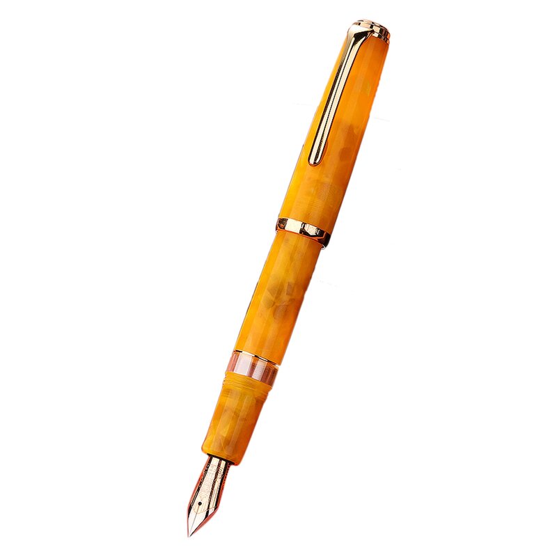 هونغديان N1S نافورة القلم المكبس الاكريليك الراتنج القلم الخط رائعة طالب الأعمال مكتب هدية ريترو أقلام 0.5 مللي متر EF بنك الاستثمار القومي