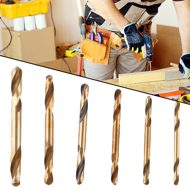 6pcs HSS Double-headed TwistAuger Drill Bit Set Double-Ended Drill Bits For Metal Stainless Steel Iron Wood Drilling Power Tool