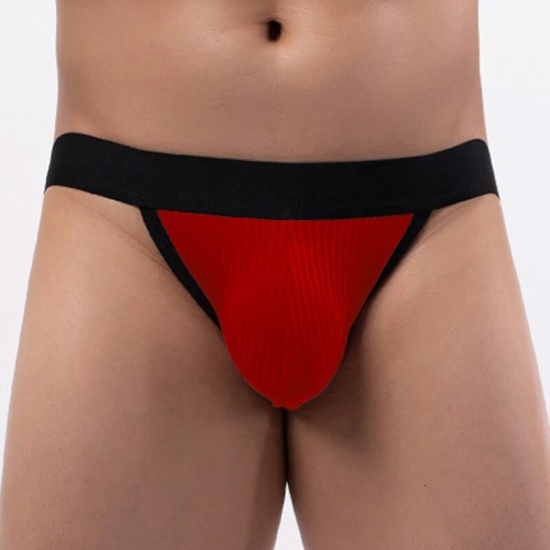 Celana dalam Thong pantat seksi tanpa punggung untuk pria Lingerie erotis olahraga kebugaran celana dalam Jockstrap katun kantung pakaian dalam Bulge