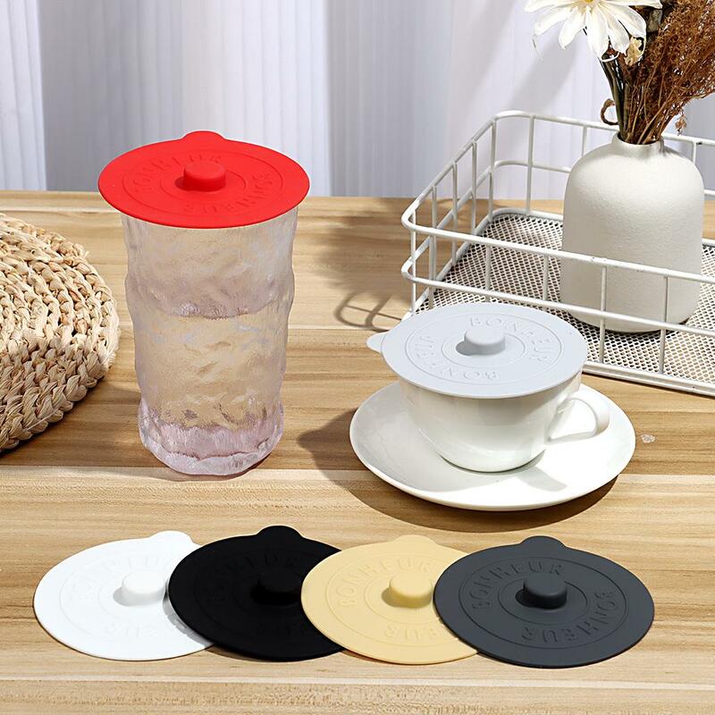 3pcs Silicone with Convex Handle Heat Temperature Preserve Dust Free Cup Accessories Cup Caps Sealing Lid Mug Cover
