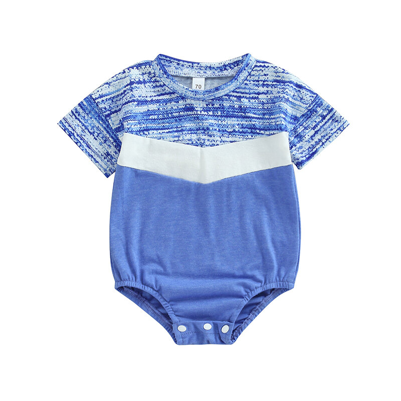 رومبير برقبة دائرية بأكمام قصيرة لحديثي الولادة ، بدلة جسم برسومات ، ملابس للأطفال الأولاد والبنات ، الصيف