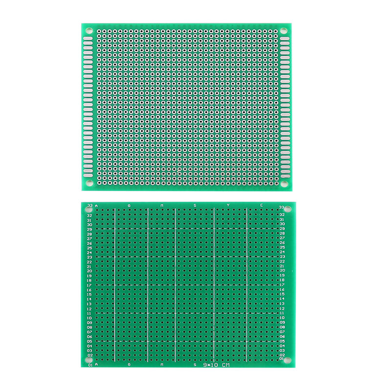 Single Sided Protótipo PCB Kit, Circuito Impresso Universal, DIY Breadboard Kit, Verde, 9x10cm, 5Pcs