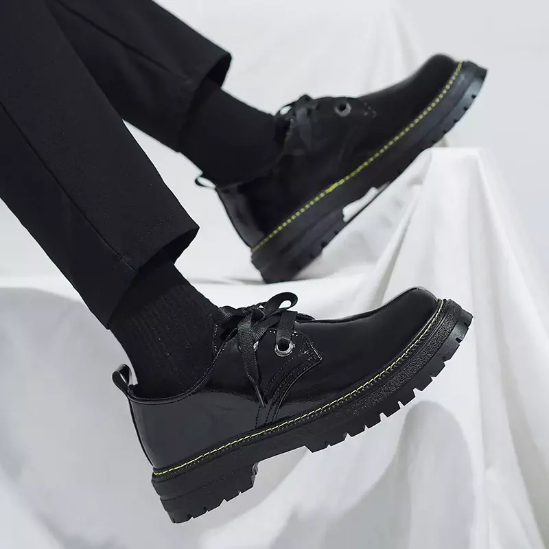 New Autumn Men's Shoes Breathable 2024 Fashion Shoe Men Black Board Shoes Men's Casual Leather Shoe