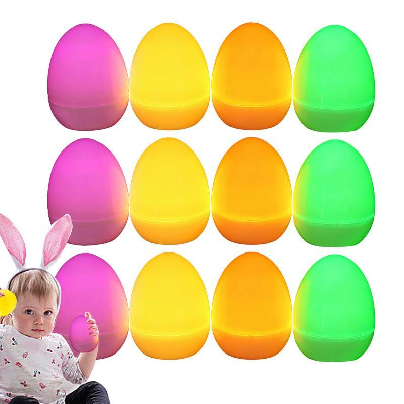 Оригинальные пасхальные яйца, 12 шт., освещенные пасхальные яйца, водонепроницаемые электронные разноцветные осенние яйца для спальни