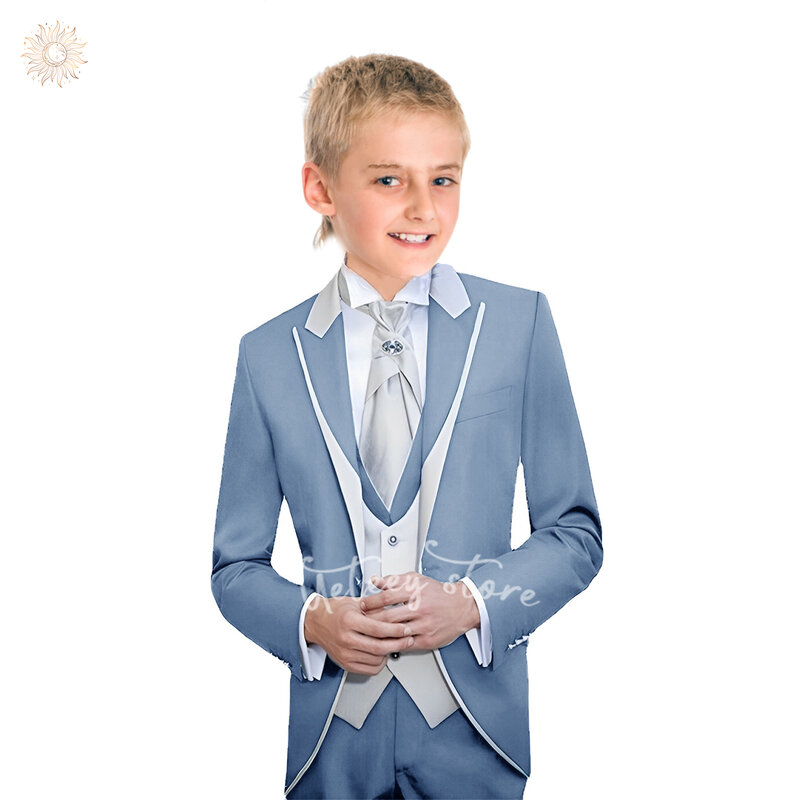 UETEEY Boys Suits Classic Tuxedo Blazer Vest Pants Set Slim Fit 3Pcs Suit Set for Wedding Prom Party