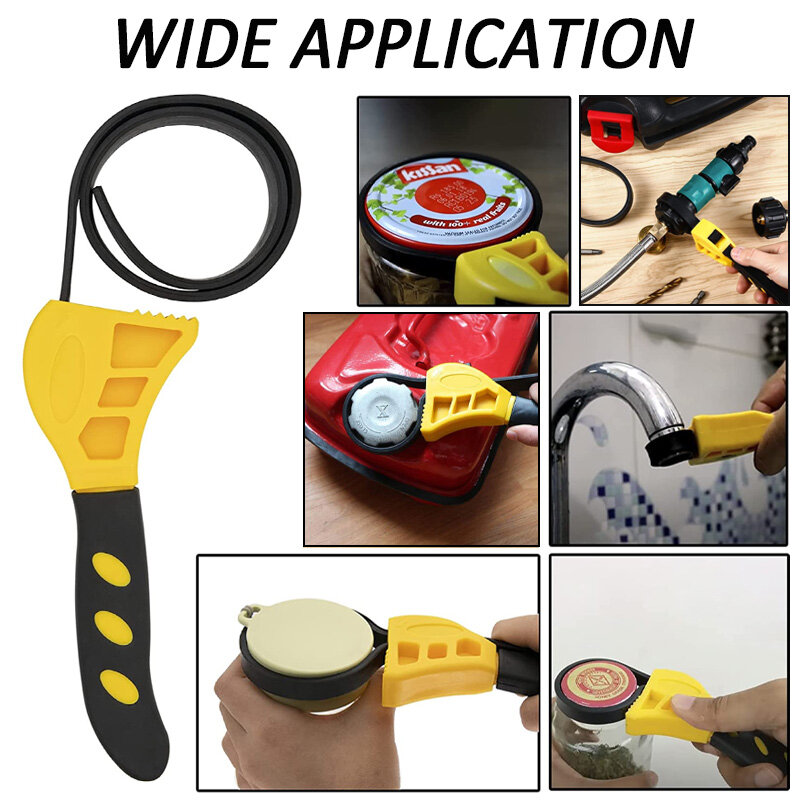 Multifunctional Belt Wrench Adjustable Rubber Strap Wrench Oil Filter Wrench Jar Opener Pipe Wrench Cartridge Disassembly Tool