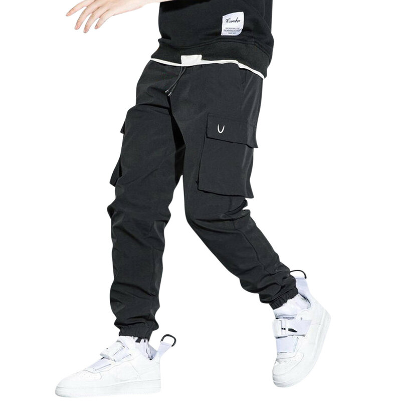 Pantalones informales elásticos para hombre, pantalón ajustado de cintura elástica, estilo coreano clásico, negro y gris, novedad