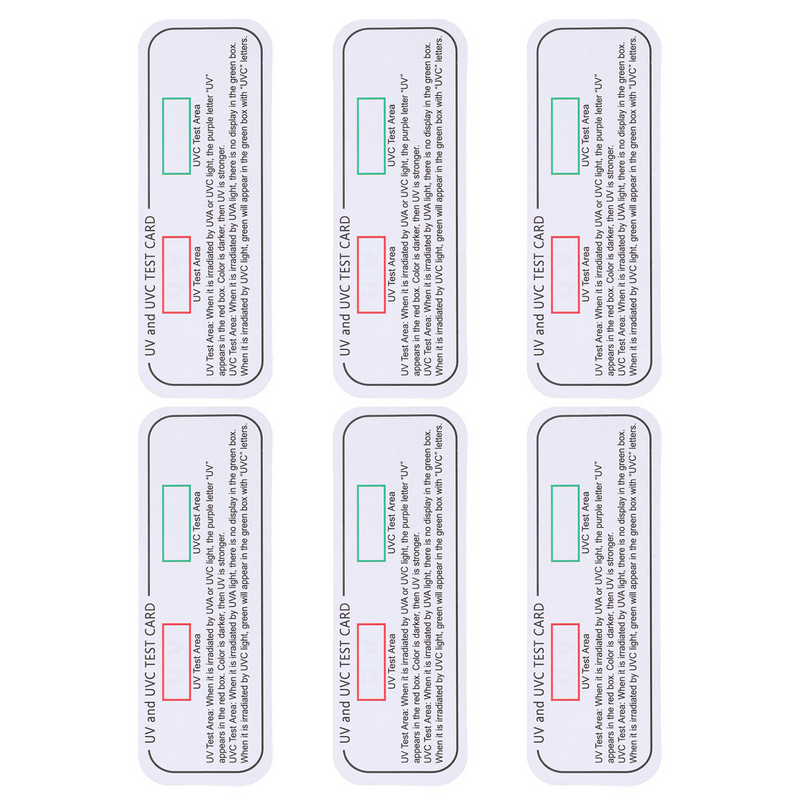6 pezzi di rilevamento del Test UV accessori drago barbuto schede indicatrici luce ultravioletta Test della carta Uvc Uvc-uva