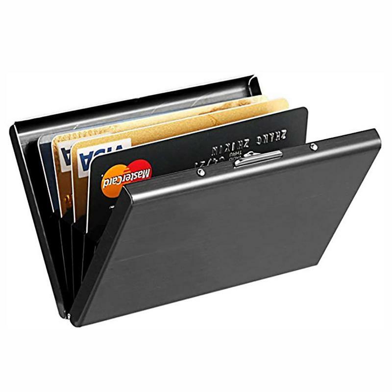 금속 RFID 차단 비즈니스 신용 카드 홀더, 알루미늄 합금, 안티 마그네틱 지갑 홀더, 남성 및 여성용 금속 지갑