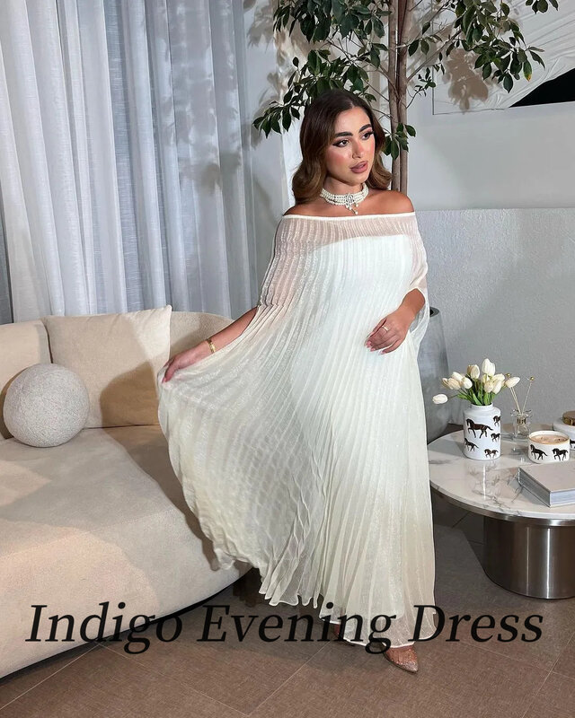 Платье вечернее шифоновое цвета индиго, без бретелек, с вырезом лодочкой, ТРАПЕЦИЕВИДНОЕ