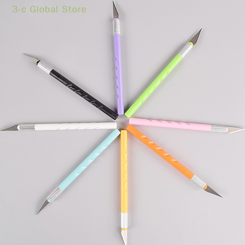 1 buah 30 ° pisau utilitas seni dengan pemotong kertas pena pisau alat kerajinan tangan alat tulis