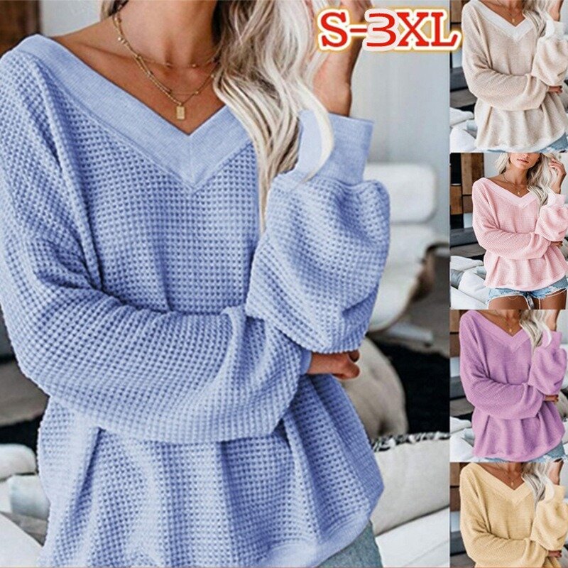 Oversized Sweater Women  Fashion Autumn Women's 2023 New Top Solid Long Sleeve Loose Knitted Sweater Women