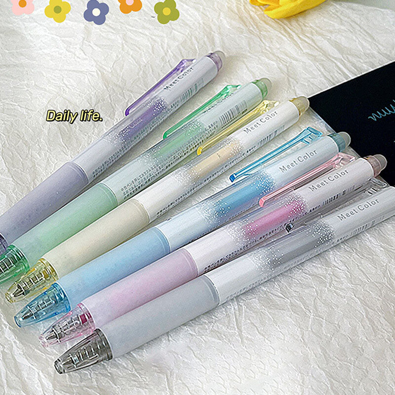 Bolígrafos de Gel borrables perfumados creativos, bolígrafos neutros con purpurina de 0,7mm, bolígrafos de aguja de tinta de colores para escribir, papelería coreana, Oficina