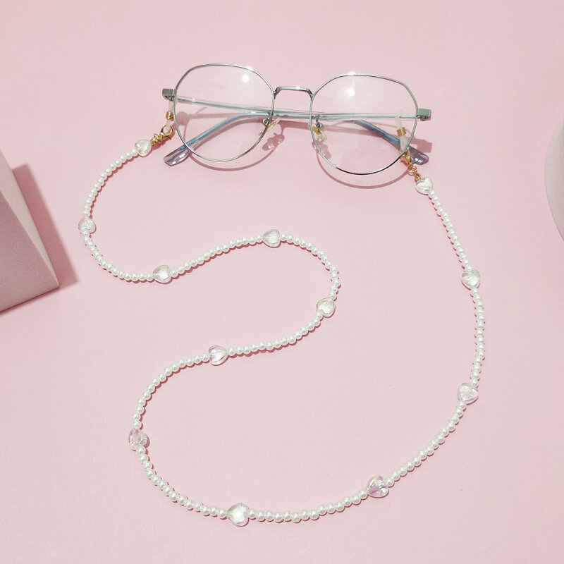Soporte para auriculares de 1/2/3 piezas, cadena con forma de corazón para gafas de sol, conveniente, a la moda