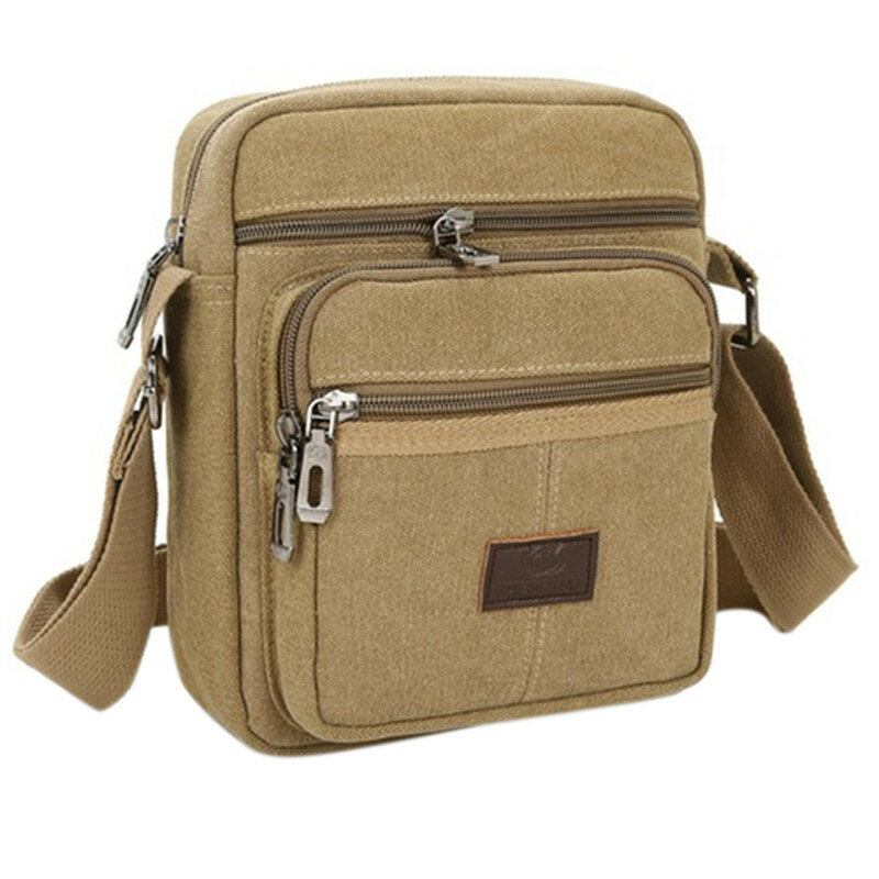 Men Travel Bag Canvas Casual Men Shoulder Crossbody Bags Good Qualtiy Outdoor Bags Mens Travel School Retro Zipper Shoulder Bag