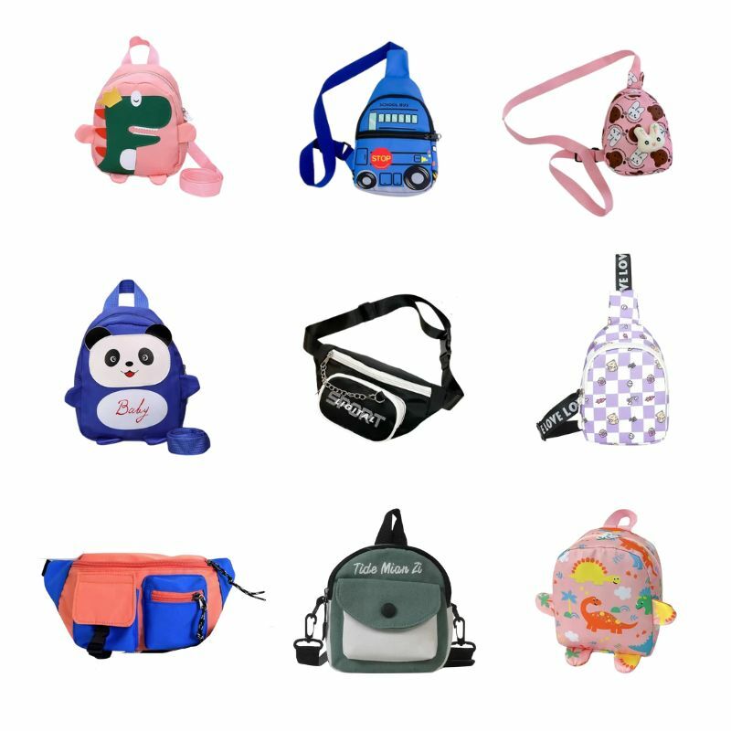 한정판 만화 어린이 가슴 가방, 여행 달리기 하이킹 숄더 데이팩 가방, 방수 크로스 바디 배낭