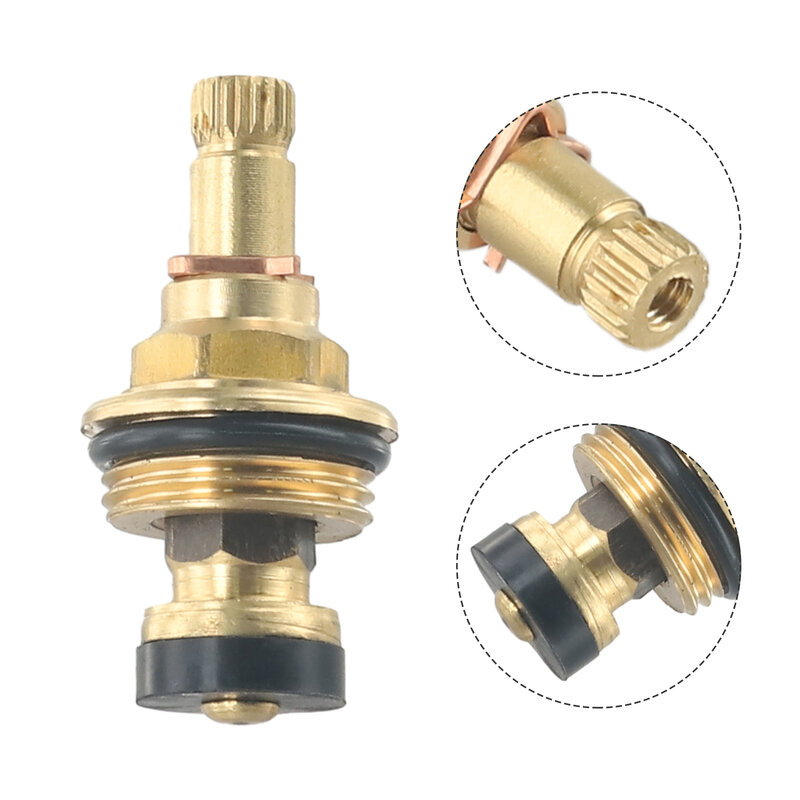Brass Slow Opening Spool Faucet Hot And Cold Water Spool G1/2 20 Tooth 1pc Bathroom Accessories And Parts Replacement