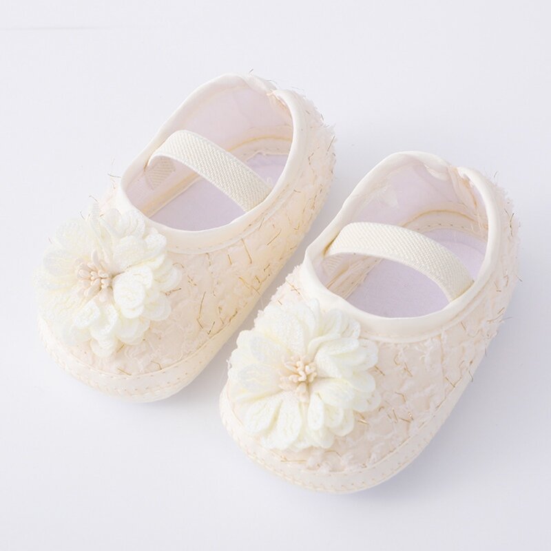 Newborn Sweet Princess Shoes  First Walkers Summer Babies' Canvas Comfortable Breathable Soft Flats Shoes Big Flowers 0-1Y