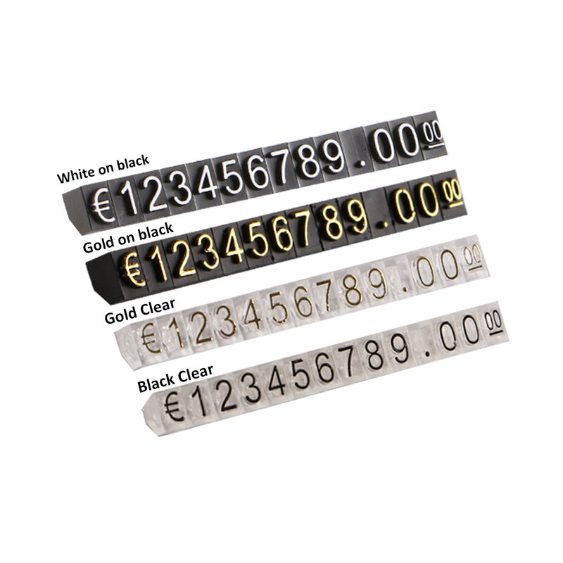 420 قطعة مكعبات 3X5mm لكل صندوق مجوهرات ساعات اليورو تسجيل صغير قابل للتعديل سعر علامة عرض علامات لمتجر بيع بالتجزئة