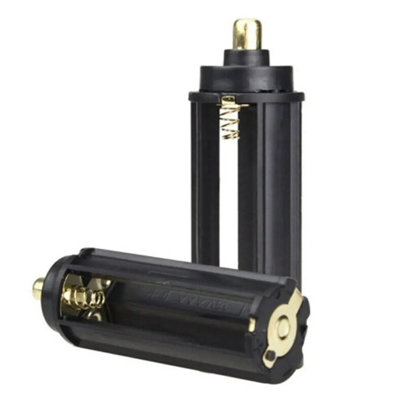 2 sztuk/partia 3 AAA czarny plastikowy uchwyt metalowy pojemnik cylindryczny latarka latarka 65mm * 21mm