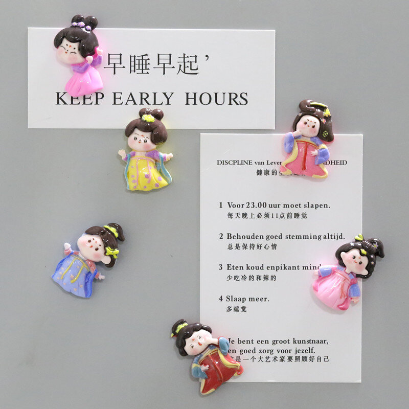Chinese Style Tang Dynasty Beauty Retro Lovely Refrigerator Magnet Message Magnetic Stickers Tourist Souvenirs House Decoration