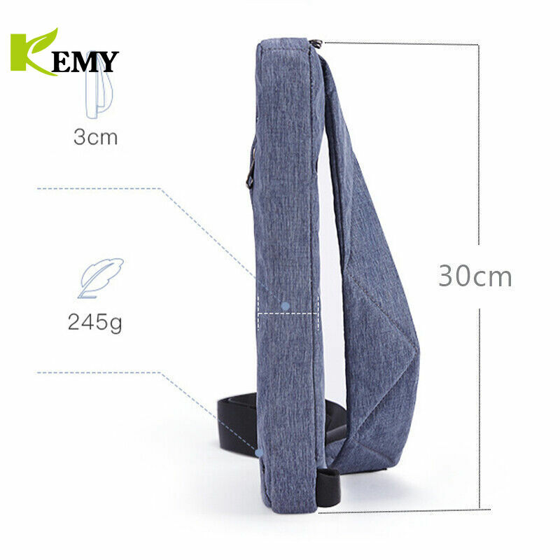 KEMY-Bolso de hombro multifunción con USB para hombre, bandolera cruzada, bolso de pecho impermeable, paquete de viaje, paquete de mensajero