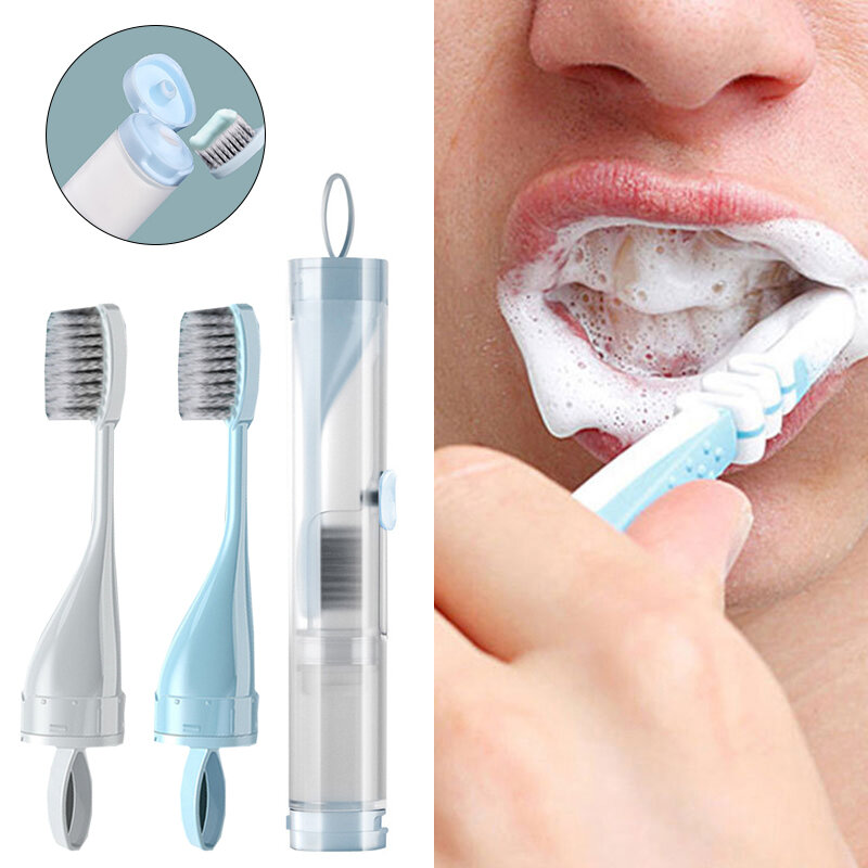 Cepillo de dientes plegable para viaje y senderismo, Juego de cepillos de dientes portátiles para el cuidado bucal, para cuerpo saludable