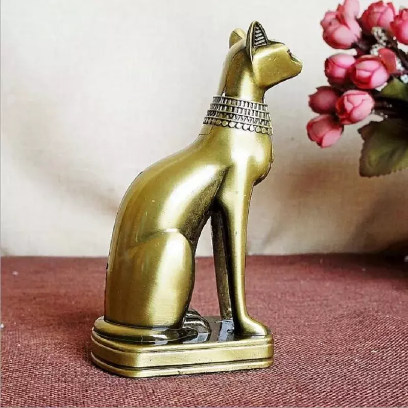 Metall legierung Handwerk Modell Galvani sieren Retro Büro Bar Restaurant Ornamente ägyptische Katze 8.5*6.5*15cm