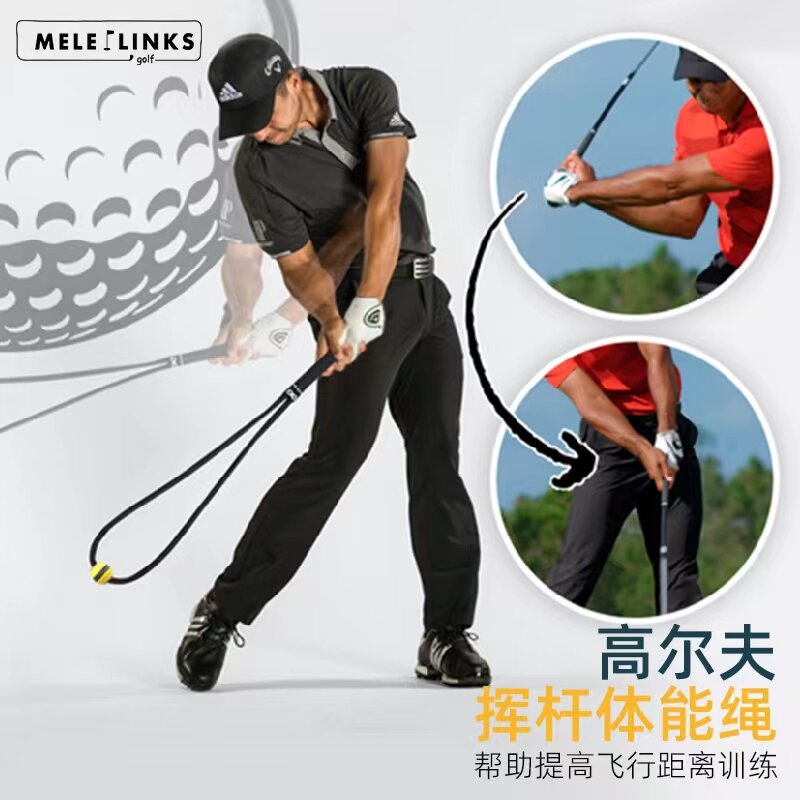 Tali latihan ayunan Golf, aksesori latihan pemula, latihan pemanasan untuk membantu latihan ayunan Golf