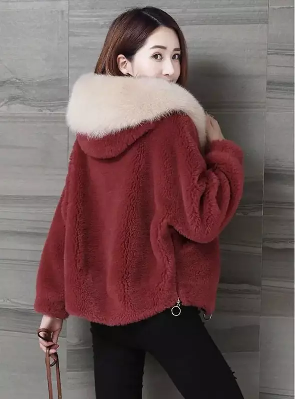Women Faux Fur Coat Imitation Fox Plush Jacket 2024 Winter Fashion Casual Jacket Women Short Women's Clothing Winter Coat
