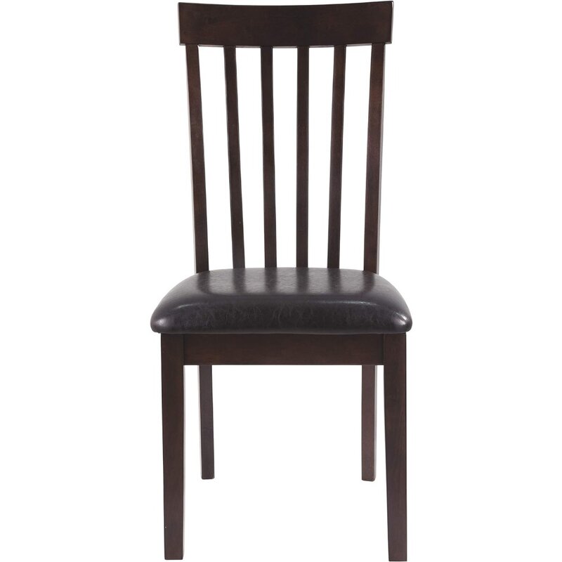 Hammis-Rake Back Cadeira da sala de jantar, cadeira marrom escuro, conjunto de 2