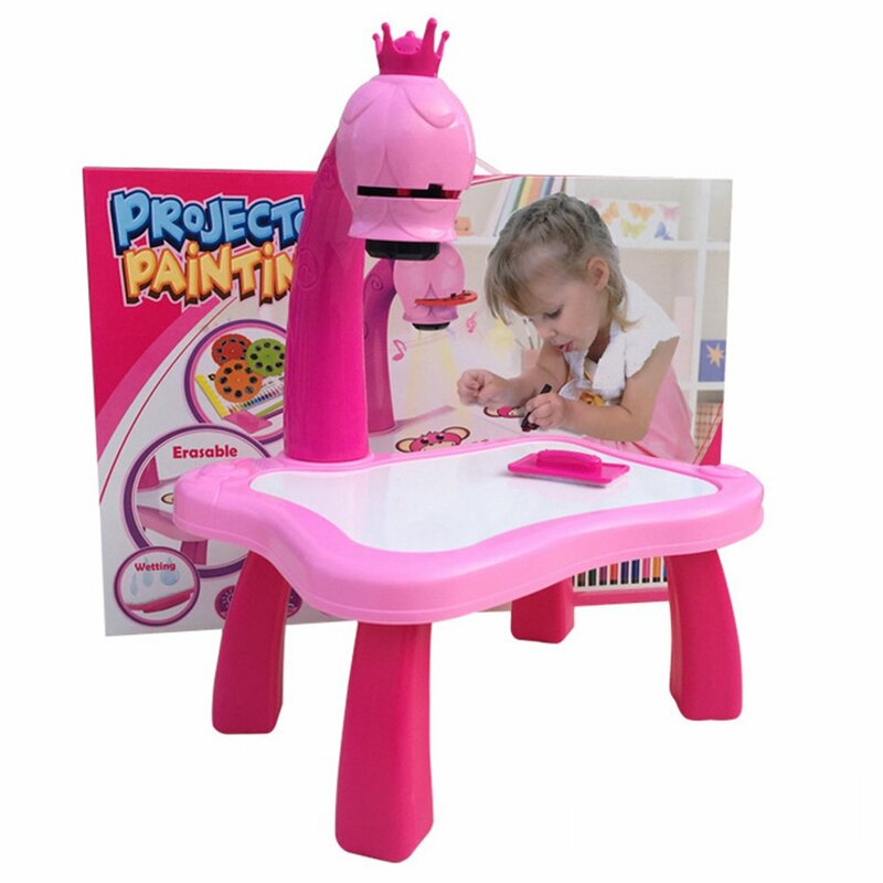 Bureau d'apprentissage pour enfants avec budgétaire intelligent, jouet de table de peinture pour enfants avec lumière, outil de dessin pour enfants