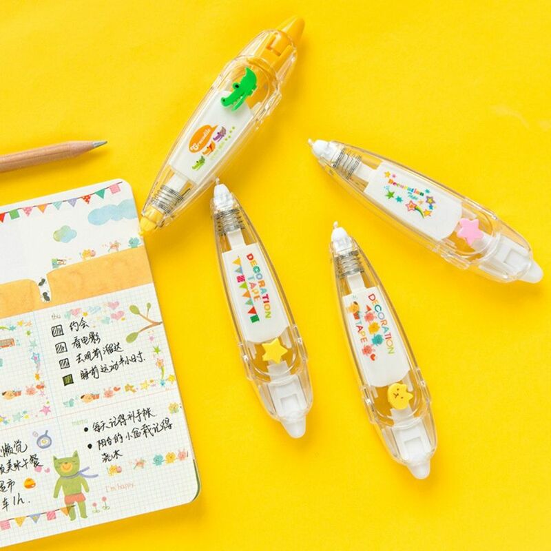 Cinta de corrección de cuentas de mano, material escolar, diario de flores Kawaii, tipo prensa, cinta decorativa, papelería para estudiantes