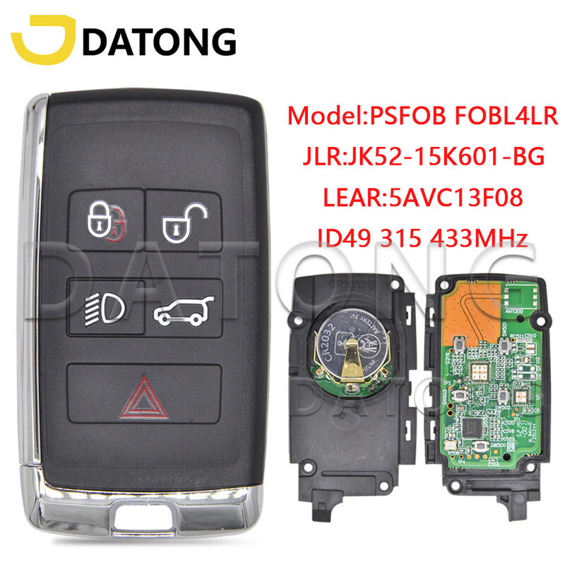 مفتاح سيارة بعيد من Datong World لسيارات لاند روفر فيلار رينج ديسكفري 2017-2020 PSFOB/FOBL4LR ID49 315MHz 433MHz بطاقة Samrt الترويجي