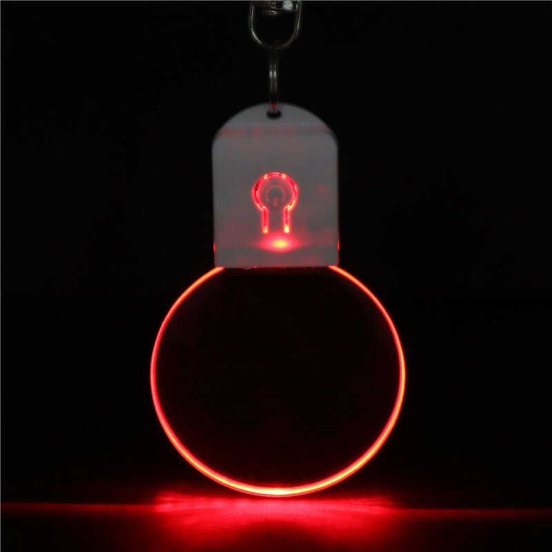 5/10/30ชิ้น LED 3D ว่างเปล่าพวงกุญแจอะคริลิ RGB ที่มีสีสันไฟกลางคืนที่สำคัญจี้โคมไฟแต่งงานตกแต่งคริสต์มาส DIY ของขวัญพวงกุญแจ