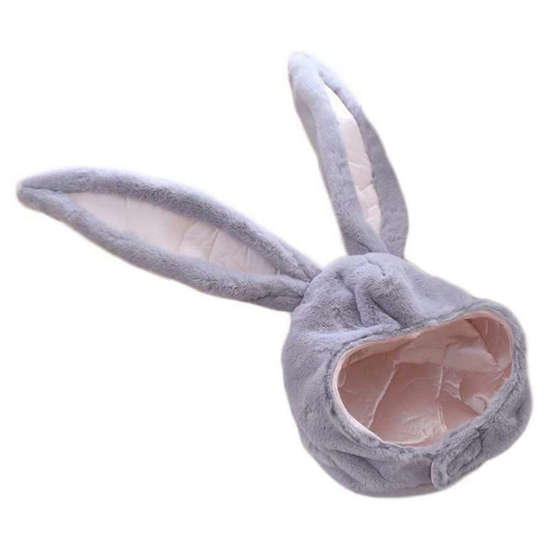Funny Plush Bunny Ears Hood Hat Rabbit Cosplay Headwear E50