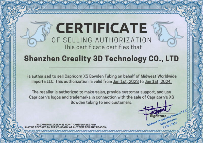 CREALITY-Filament d'imprimante 3D pour Capricorn Bowden DeliTubing, pièces d'imprimante 3D bleues, résine premium importée du Japon, 1.75mm, 1m, 2m