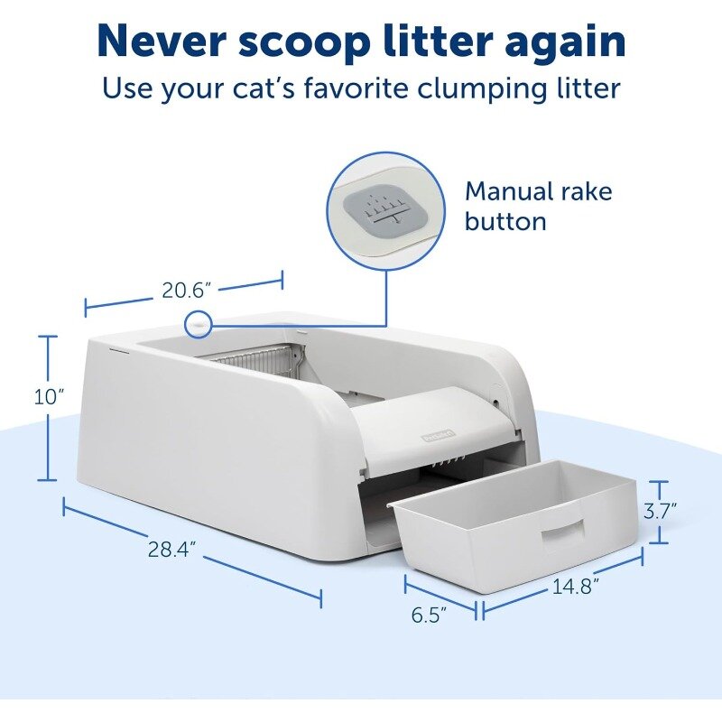 ScoopFree-auto limpeza Litter Box, Litter Box para aglomeração, controle de odor Superior, nunca colher, único