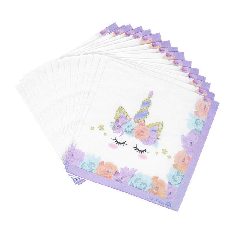 48 pz/set unicorno stoviglie usa e getta piatto di carta tovagliolo tazza unicorno ragazza decorazioni per feste di compleanno regali per bambini Baby Shower